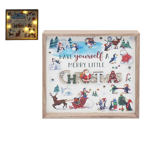 'Have Yourself A Merry Little Christmas' LED Wooden Hanging Plaque - Gifts - Bumbletree - Bumbletree
