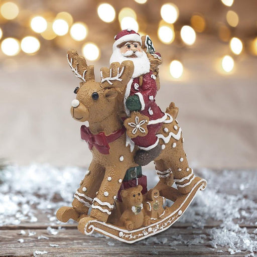 Gingerbread Reindeer & Santa LED Rocker Ornament - Gifts - Bumbletree - Bumbletree