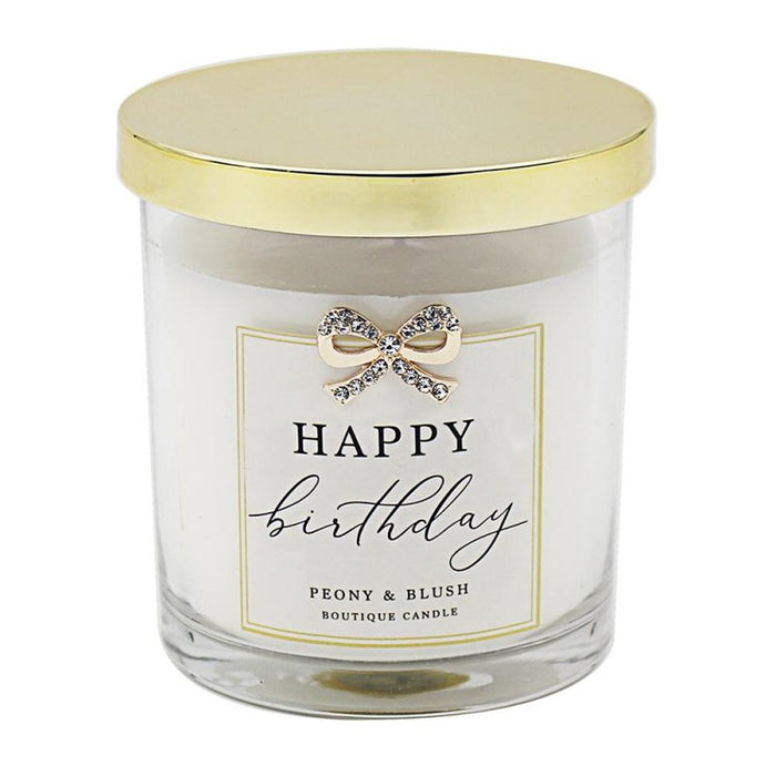 'Happy Birthday' Peony & Blush Boutique Candle - Home Fragrance - Bumbletree - Bumbletree