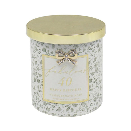 'Fabulous 40' Happy Birthday Pomegranate Noir Boutique Candle - Home Fragrance - Bumbletree - Bumbletree