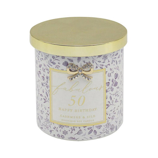 'Fabulous 50' Happy Birthday Cashmere & Silk Boutique Candle - Home Fragrance - Bumbletree - Bumbletree