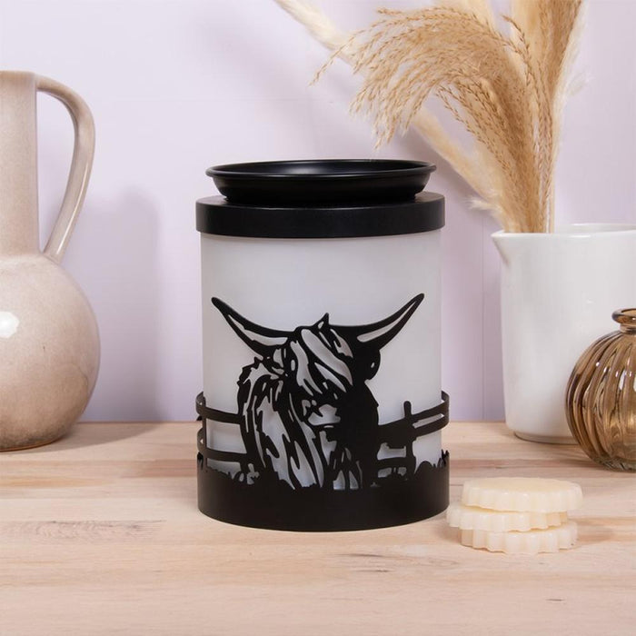 Highland Cow Northern Lights LED Colour Changing Wax Melt & Oil Burner Aroma Lamp - Home Fragrance - Bumbletree - Bumbletree