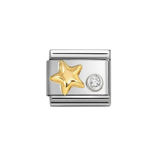 NOMINATION Classic Gold Raised Star CZ Charm - Charms - Nomination - Bumbletree