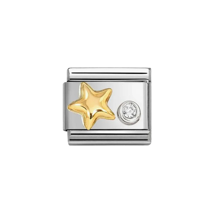 NOMINATION Classic Gold Raised Star CZ Charm - Charms - Nomination - Bumbletree