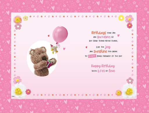 Lovely Daughter Birthday Card With Teddy And Balloons Design - Cards - Bumbletree - Bumbletree