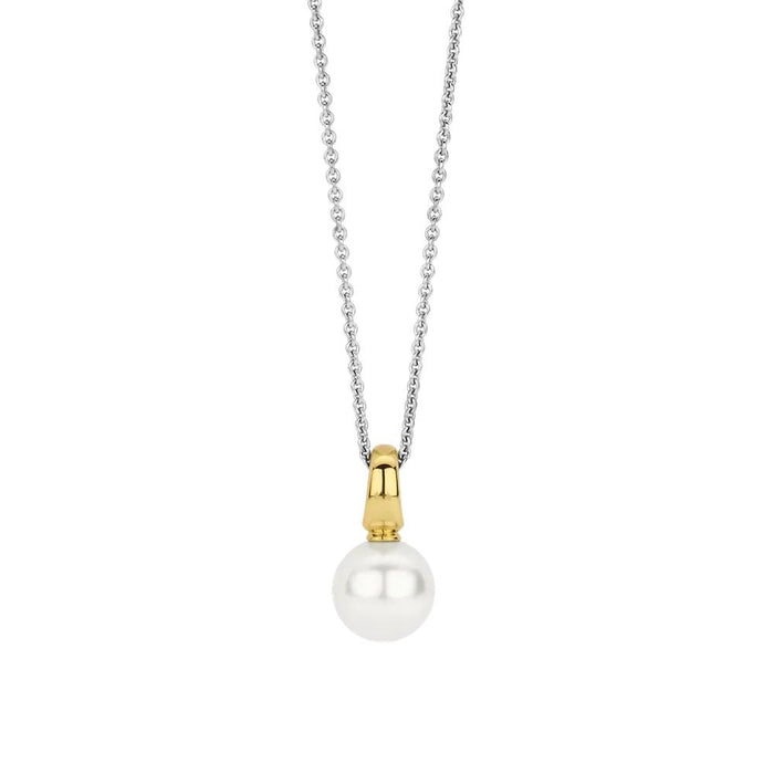 Ti Sento 'Pearl' Sterling Silver & Gold Plated Necklace 6835YP - Jewellery - Ti Sento - Bumbletree