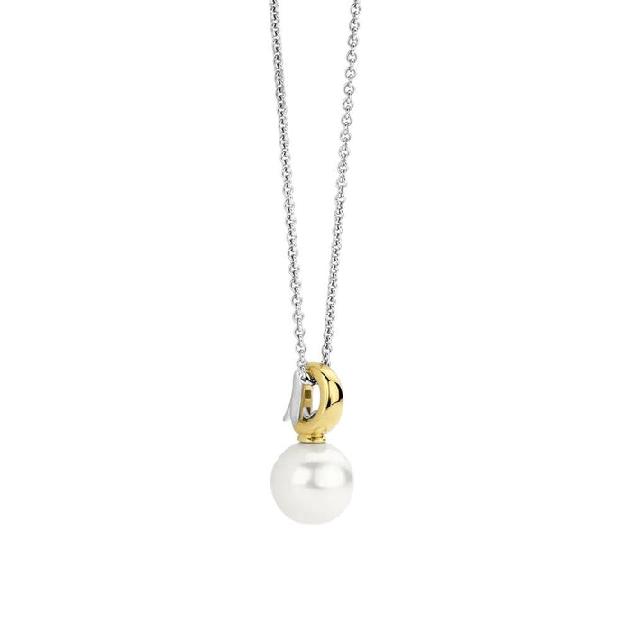 Ti Sento 'Pearl' Sterling Silver & Gold Plated Necklace 6835YP - Jewellery - Ti Sento - Bumbletree
