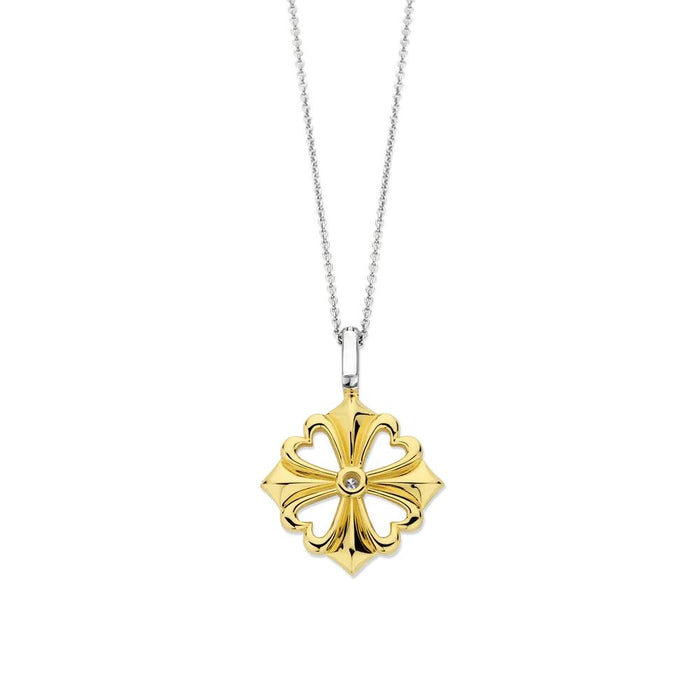 Ti Sento 'Clover' Sterling Silver & Gold Plated Necklace 6839ZY - Jewellery - Ti Sento - Bumbletree