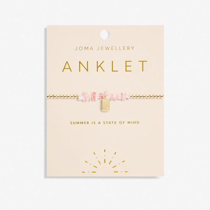 Joma Jewellery Pink Crystal Gold Anklet - Jewellery - Joma Jewellery - Bumbletree