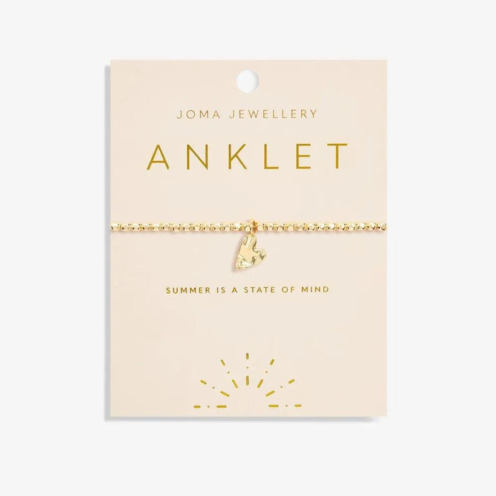 Joma Jewellery Hammered Heart Gold Anklet - Jewellery - Joma Jewellery - Bumbletree