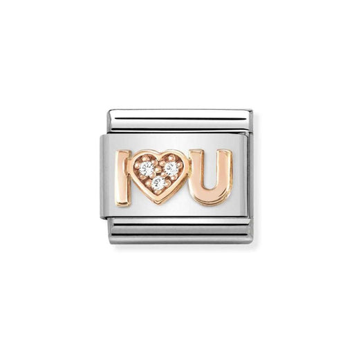 NOMINATION Classic Rose Gold & CZ I Heart You Charm - Charms - Nomination - Bumbletree