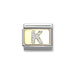 NOMINATION Classic Gold & Silver Glitter Letter K Charm - Charms - Nomination - Bumbletree
