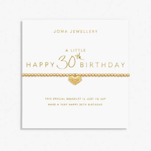 Joma Jewellery Gold A Little 'Happy 30th Birthday' Bracelet - Jewellery - Joma Jewellery - Bumbletree