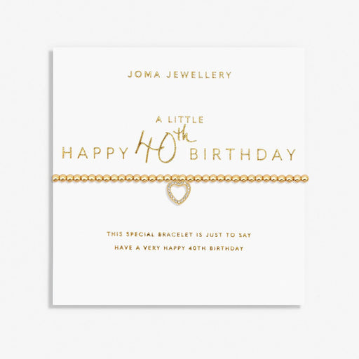 Joma Jewellery Gold A Little 'Happy 40th Birthday' Bracelet - Jewellery - Joma Jewellery - Bumbletree
