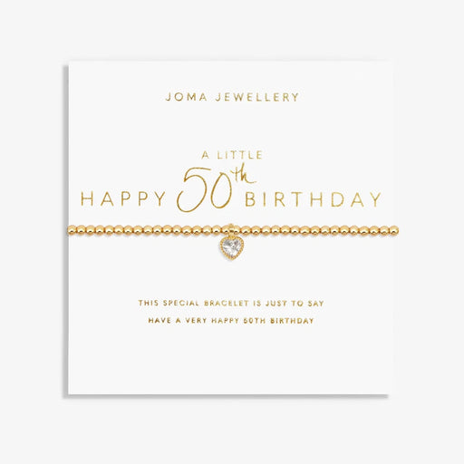 Joma Jewellery Gold A Little 'Happy 50th Birthday' Bracelet - Jewellery - Joma Jewellery - Bumbletree