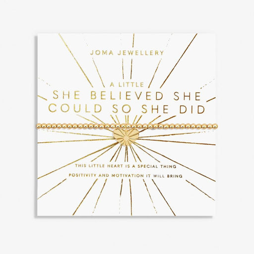 Joma Jewellery Gold A Little 'She Believed She Could So She Did' Bracelet - Jewellery - Joma Jewellery - Bumbletree