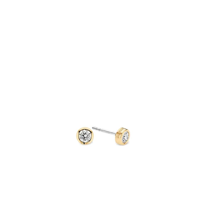 Ti Sento 'Small Round Stud' Sterling Silver & Gold Plated Earrings 7597ZY - Jewellery - Ti Sento - Bumbletree