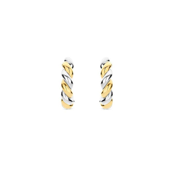 Ti Sento 'Twisted Hoop' Sterling Silver & Gold Plated Earrings 78021SY - Jewellery - Ti Sento - Bumbletree