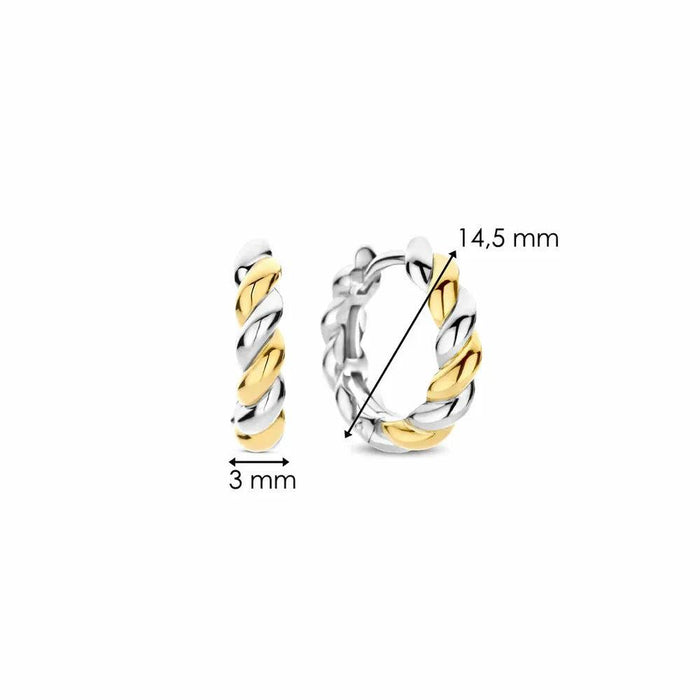 Ti Sento 'Twisted Hoop' Sterling Silver & Gold Plated Earrings 78021SY - Jewellery - Ti Sento - Bumbletree