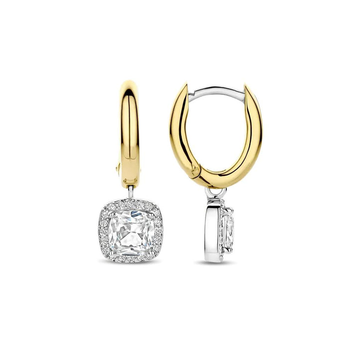 Ti Sento 'Solitaire' Sterling Silver & Gold Plated Earrings 78030ZY - Jewellery - Ti Sento - Bumbletree