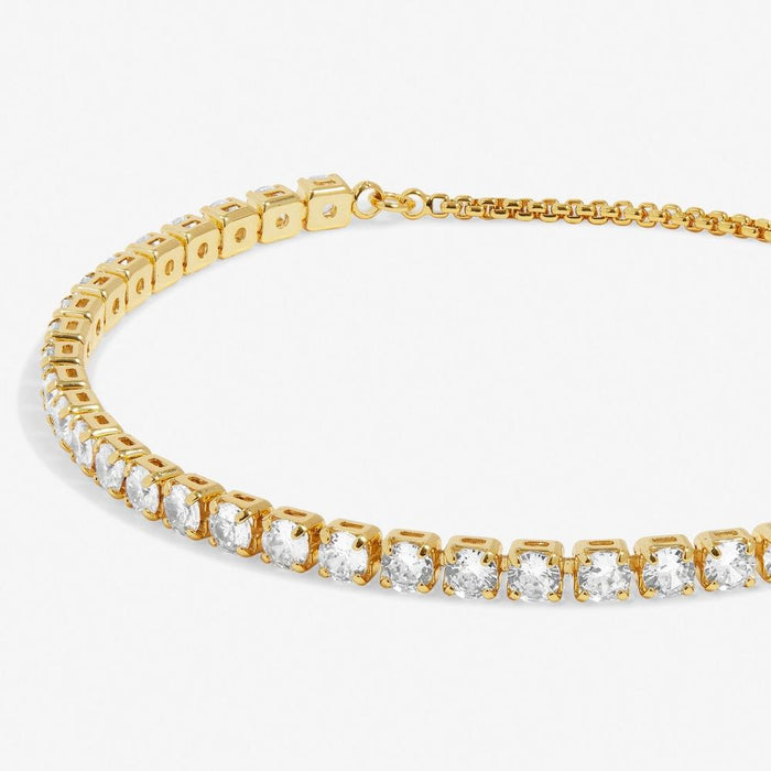 Joma Jewellery Bracelet Bar Square Cubic Zirconia Tennis Gold Bracelet