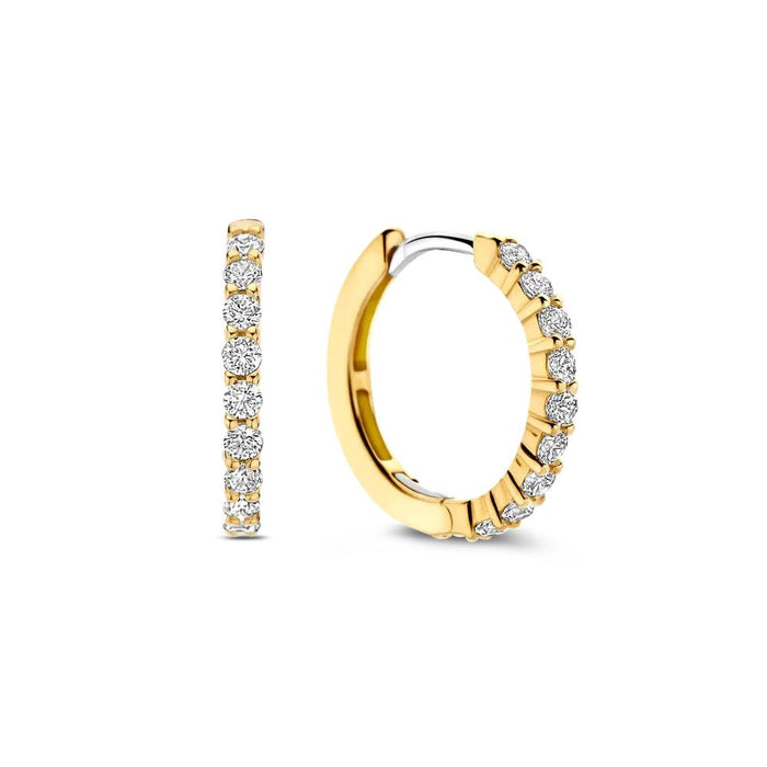 Ti Sento 'Medium Hoops' Sterling Silver & Gold Plated Earrings 7958ZY - Jewellery - Ti Sento - Bumbletree