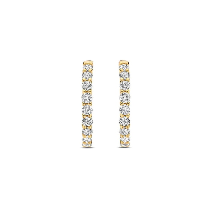 Ti Sento 'Medium Hoops' Sterling Silver & Gold Plated Earrings 7958ZY - Jewellery - Ti Sento - Bumbletree