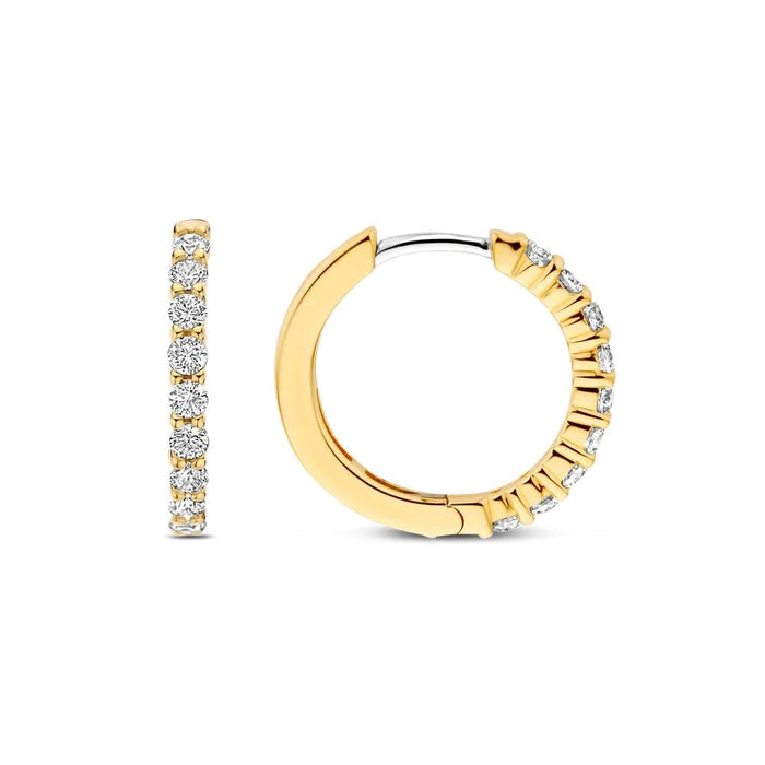 Ti Sento 'Medium Hoops' Sterling Silver & Gold Plated Earrings 7958ZY - Jewellery - Ti Sento - Bumbletree