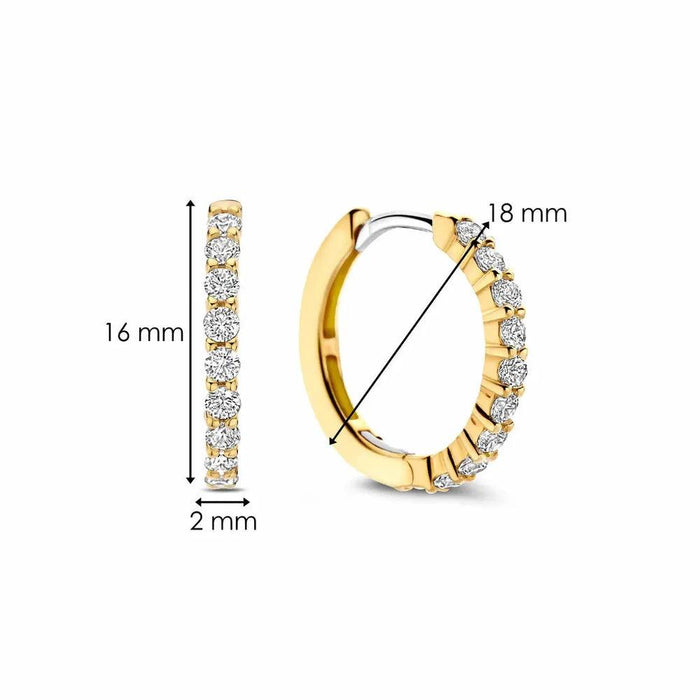 Ti Sento 'Medium Hoops' Sterling Silver & Gold Plated Earrings 7958ZY - Jewellery - Ti Sento - Bumbletree