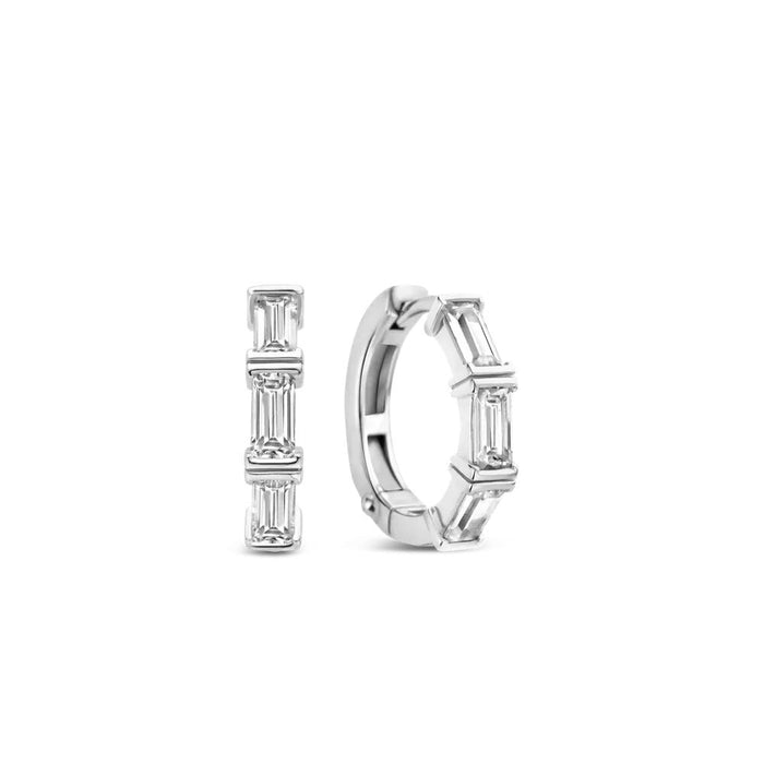 Ti Sento 'Baguette' Sterling Silver Hoop Earrings 7974ZI - Jewellery - Ti Sento - Bumbletree