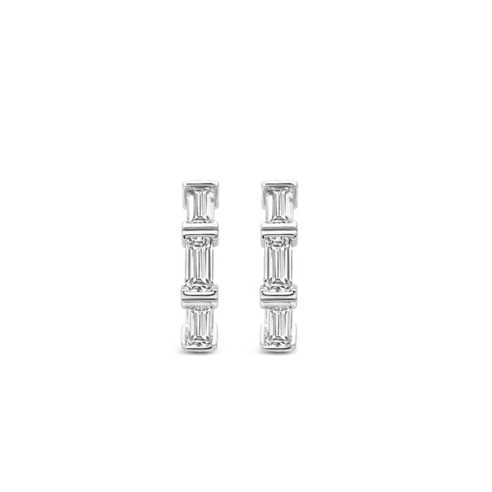 Ti Sento 'Baguette' Sterling Silver Hoop Earrings 7974ZI - Jewellery - Ti Sento - Bumbletree