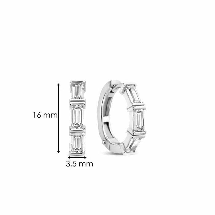 Ti Sento 'Baguette' Sterling Silver Hoop Earrings 7974ZI - Jewellery - Ti Sento - Bumbletree