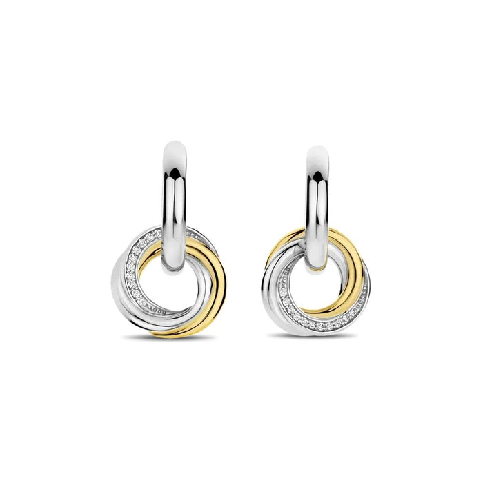Ti Sento 'Twisted Circle' Sterling Silver & Gold Plated Earrings 7976ZY - Jewellery - Ti Sento - Bumbletree