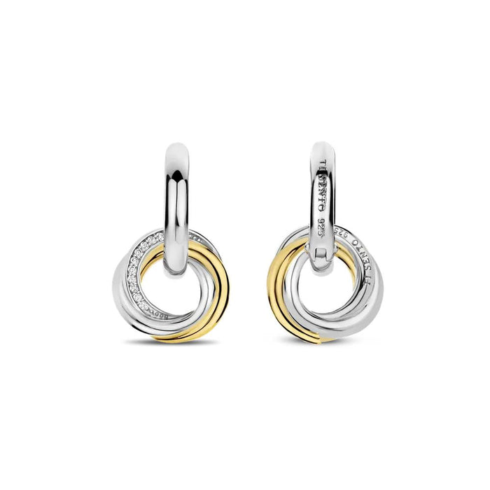 Ti Sento 'Twisted Circle' Sterling Silver & Gold Plated Earrings 7976ZY - Jewellery - Ti Sento - Bumbletree