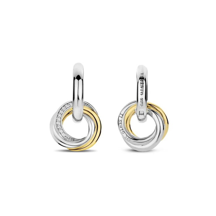 Ti Sento 'Twisted Circle' Sterling Silver & Gold Plated Earrings 7976ZY - Jewellery - Ti Sento - Bumbletree