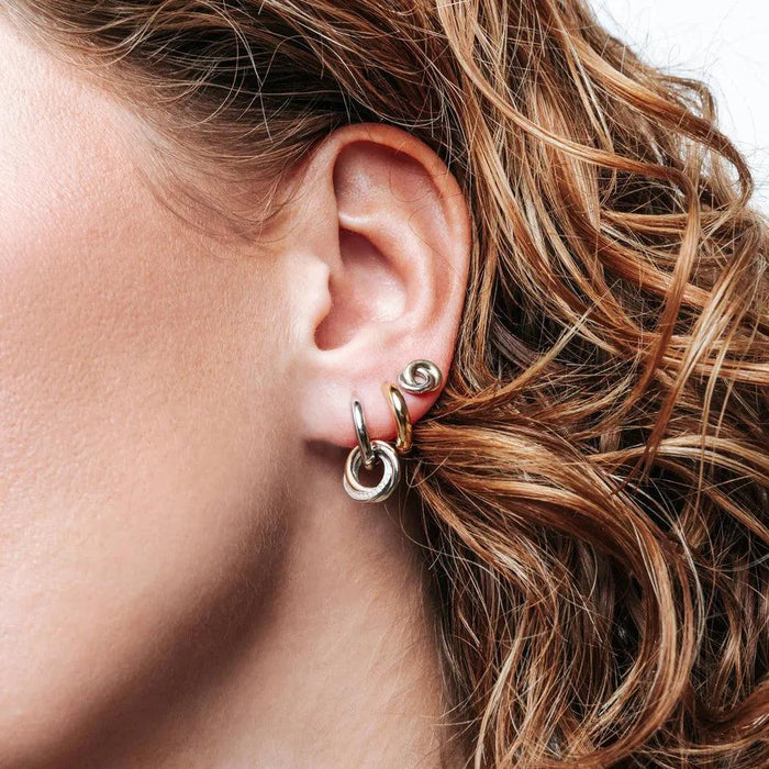 Ti Sento 'Twisted Circle' Sterling Silver & Gold Plated Earrings 7976ZY - Jewellery - Ti Sento - Bumbletree