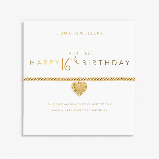 Joma Jewellery Gold A Little 'Happy 16th Birthday' Bracelet - Jewellery - Joma Jewellery - Bumbletree
