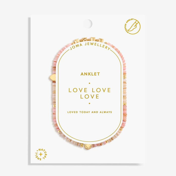Joma Jewellery Happy Little Moments 'Love Love Love' Anklet - Jewellery - Joma Jewellery - Bumbletree