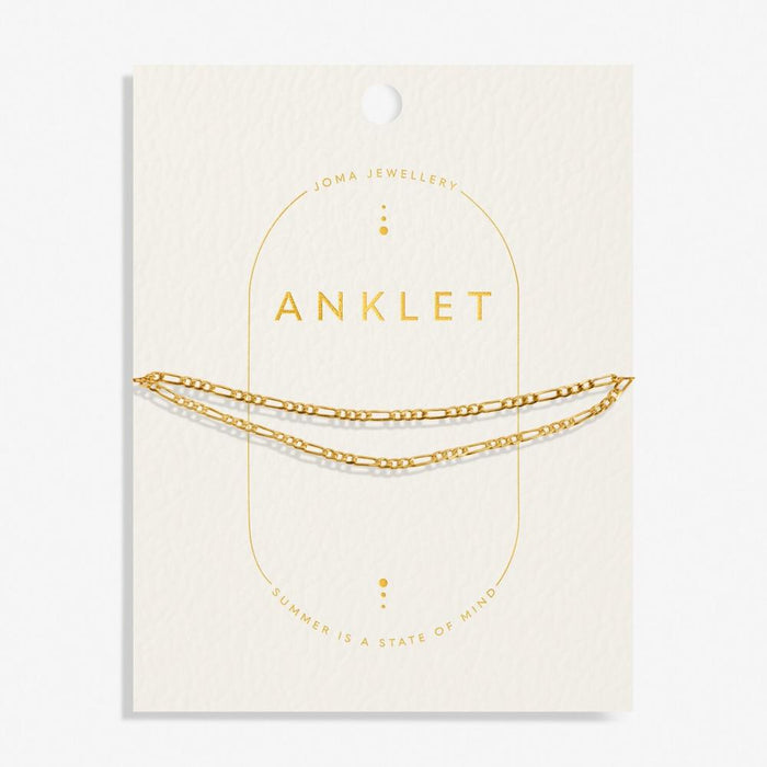 Joma Jewellery Double Figaro Gold Anklet - Jewellery - Joma Jewellery - Bumbletree