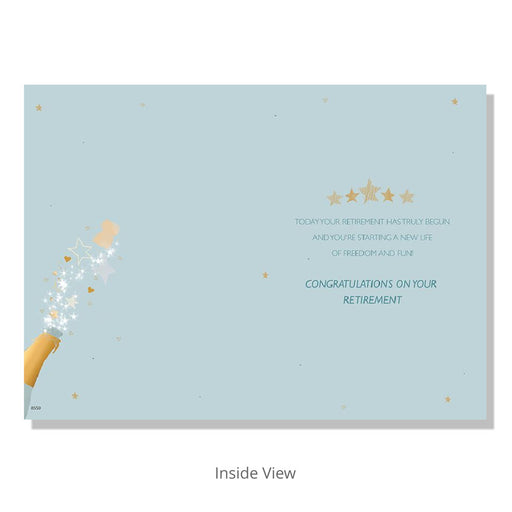 Retirement Card With Champagne And Cork Design - Cards - Bumbletree - Bumbletree