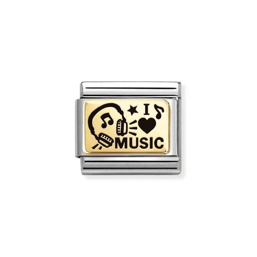 NOMINATION Classic Gold & Black I Love Music Charm - Charms - Nomination - Bumbletree
