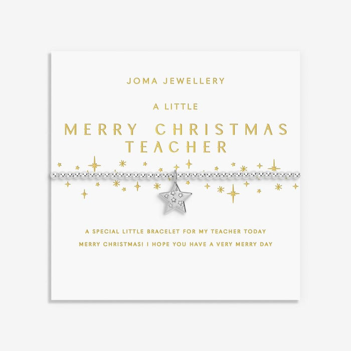 Joma Jewellery Christmas A Little 'Merry Christmas Teacher' Bracelet - Jewellery - Joma Jewellery - Bumbletree