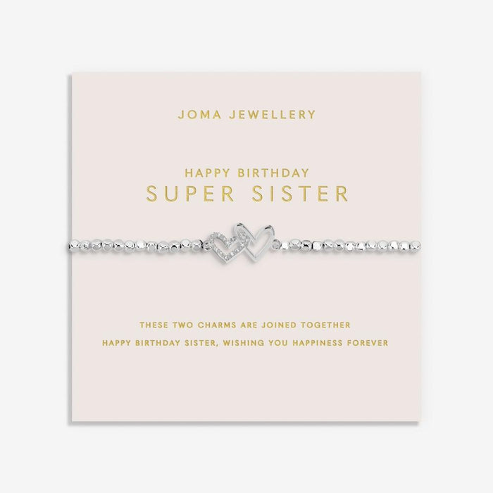 Joma Jewellery Forever Yours 'Happy Birthday Super Sister' Bracelet - Jewellery - Joma Jewellery - Bumbletree