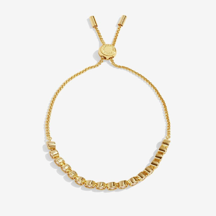 Joma Jewellery Bracelet Bar Round Cubic Zirconia Tennis Gold Bracelet