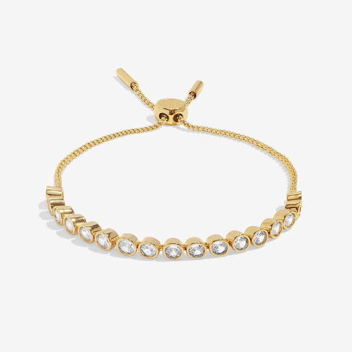 Joma Jewellery Bracelet Bar Round Cubic Zirconia Tennis Gold Bracelet
