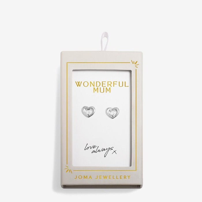 Joma Jewellery Moments To Shine 'Wonderful Mum' Stud Earrings - Jewellery - Joma Jewellery - Bumbletree