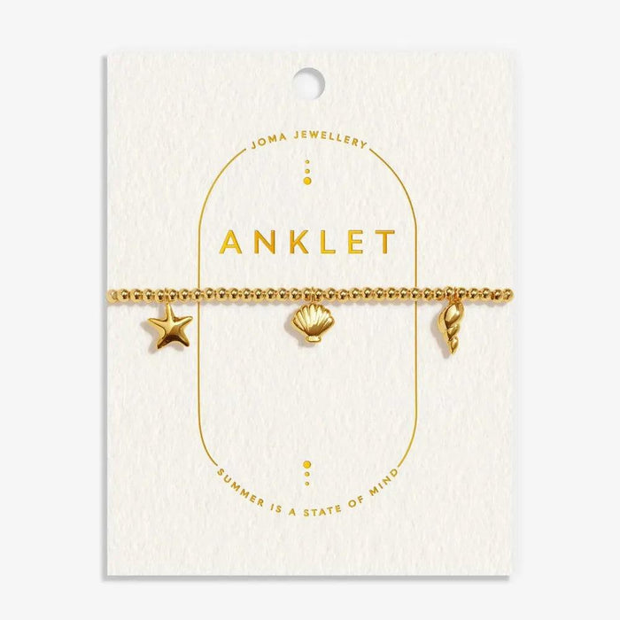 Joma Jewellery Shell Charms Gold Anklet - Jewellery - Joma Jewellery - Bumbletree