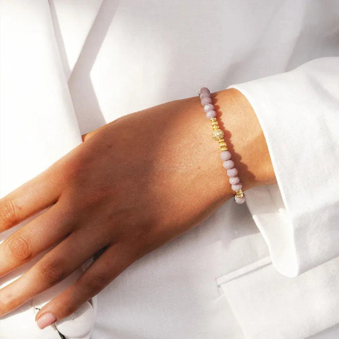 Life Charms 'Thinking Of You' Purple Crystal Affirmation Bracelet - Jewellery - Life Charms - Bumbletree