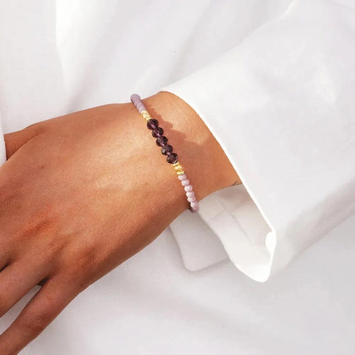 Life Charms 'Happy Birthday Bestie' Purple Crystal Affirmation Bracelet - Jewellery - Life Charms - Bumbletree