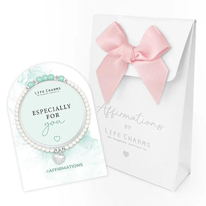 Life Charms 'Especially For You' Pink Crystal Affirmation Bracelet - Jewellery - Life Charms - Bumbletree